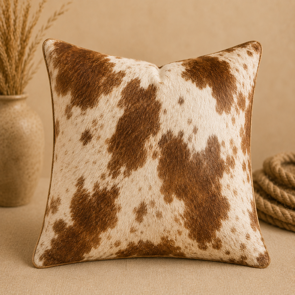 Cowhide-Style Outdoor Pillow