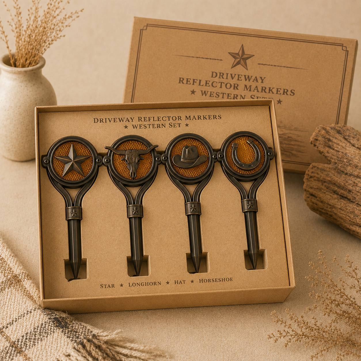 Driveway Reflector Markers - Western Set