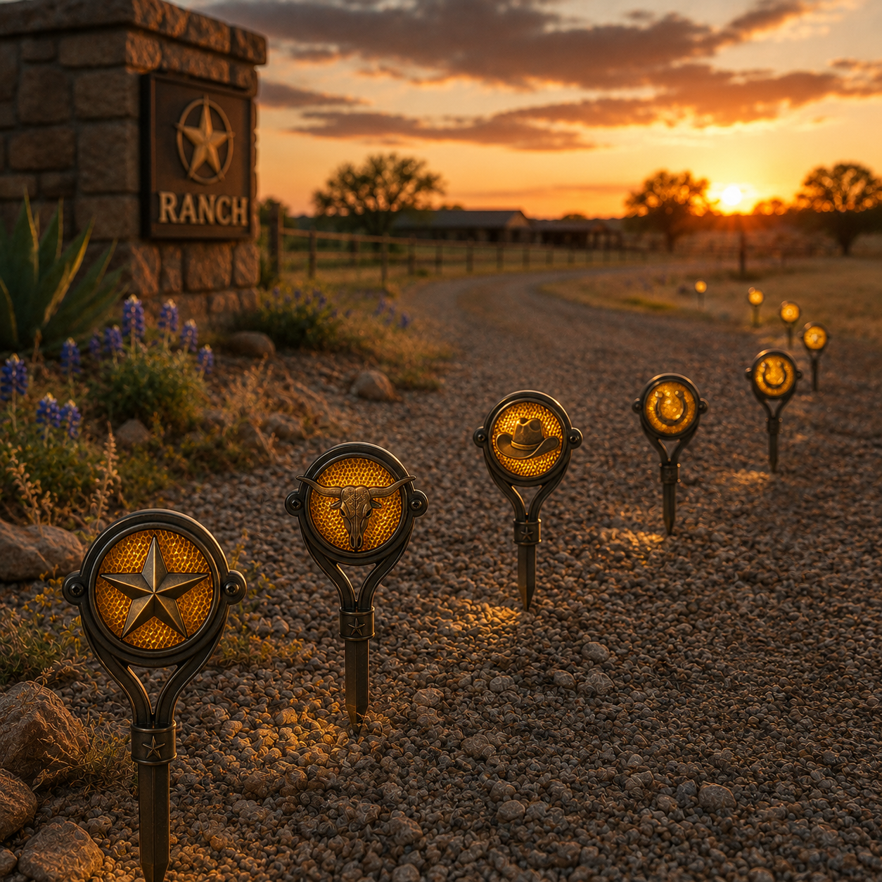 Driveway Reflector Markers - Western Set