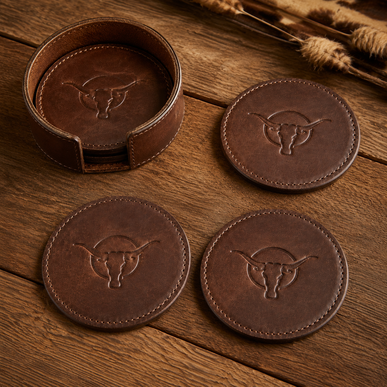 Leather Coaster Set