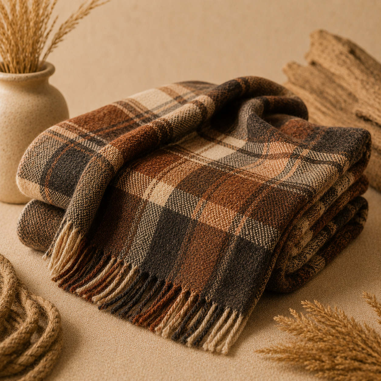 Patio Throw Blanket - Ranch Plaid