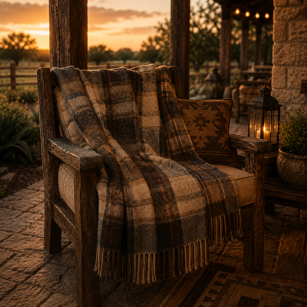 Patio Throw Blanket - Ranch Plaid