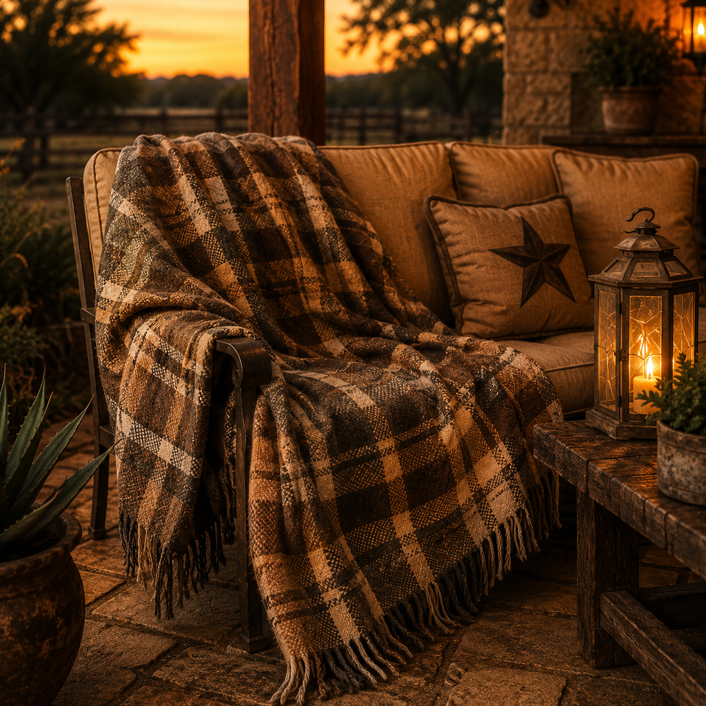 Patio Throw Blanket - Ranch Plaid