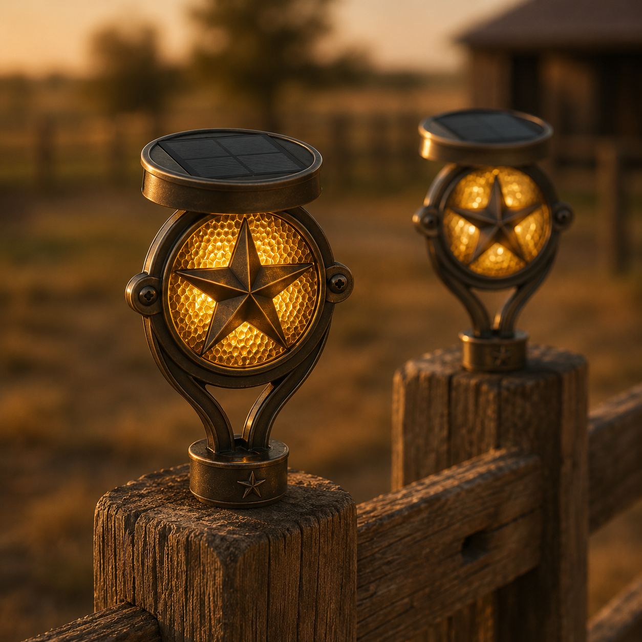 Solar Fence Post Lights