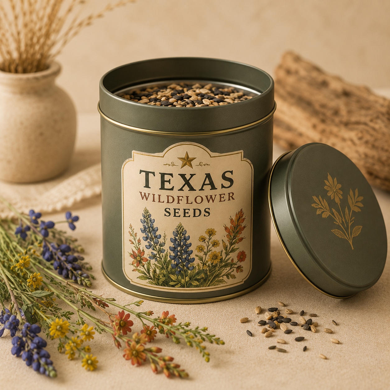 Texas Wildflower Seed Tin